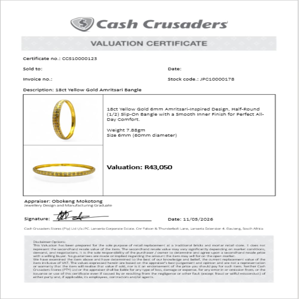 18ct Yellow Gold Amritsari Bangle 1 of 2