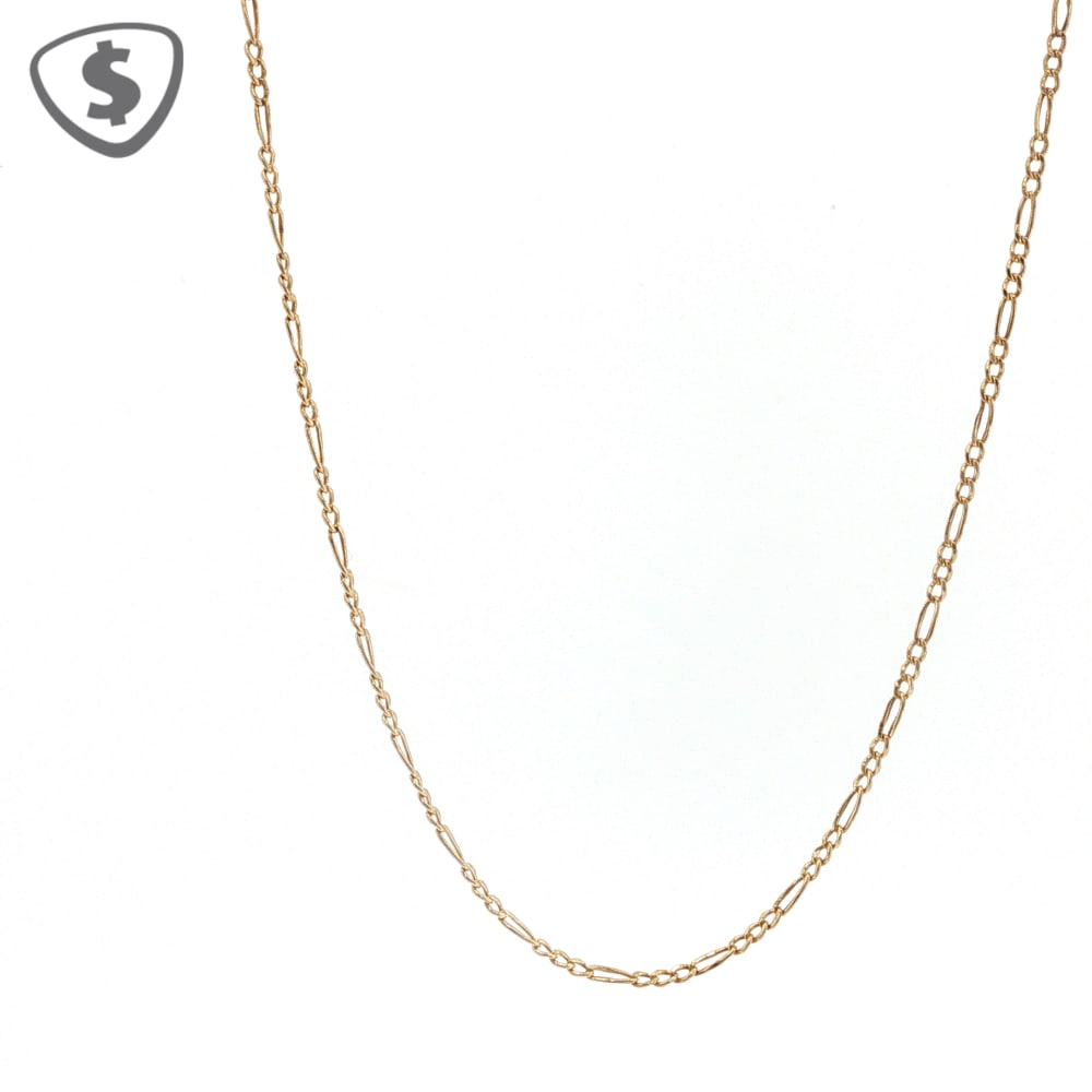 18ct Classic Yellow Gold Figaro Chain Necklace