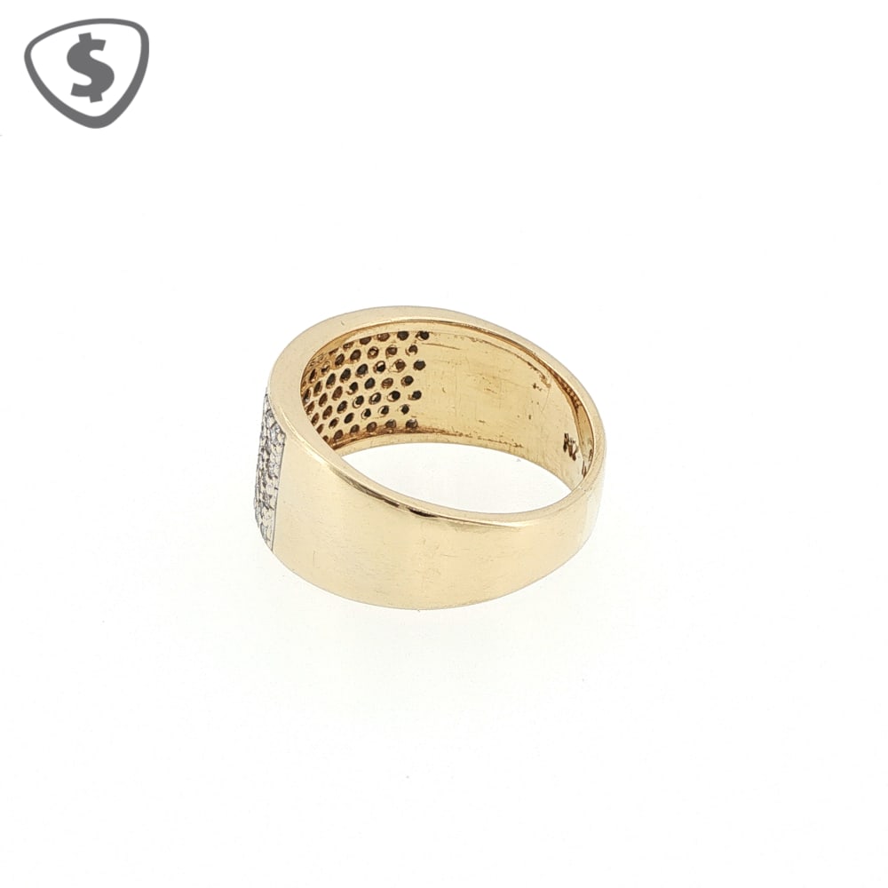 18ct Gold and Diamond Wide Band Ring