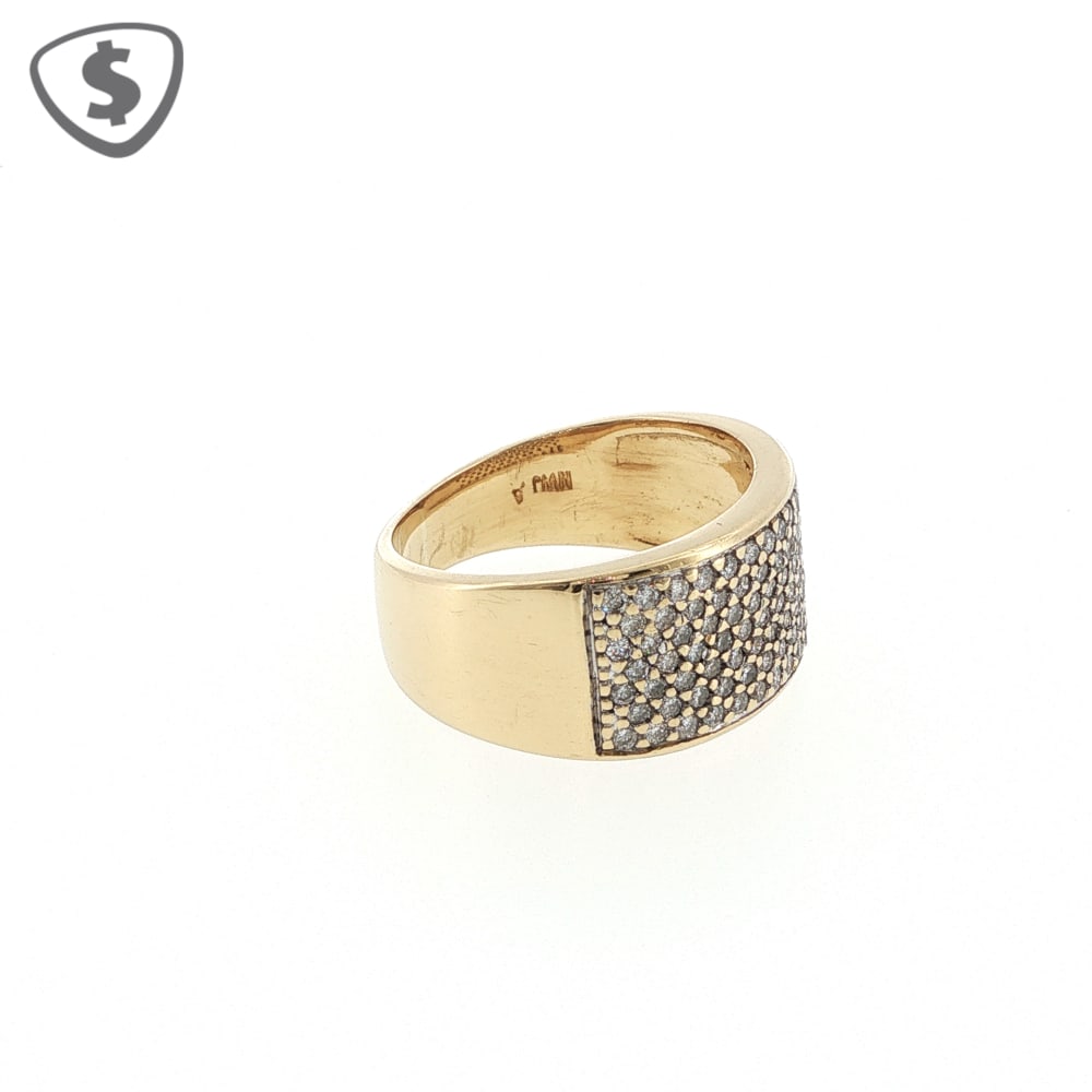 18ct Gold and Diamond Wide Band Ring