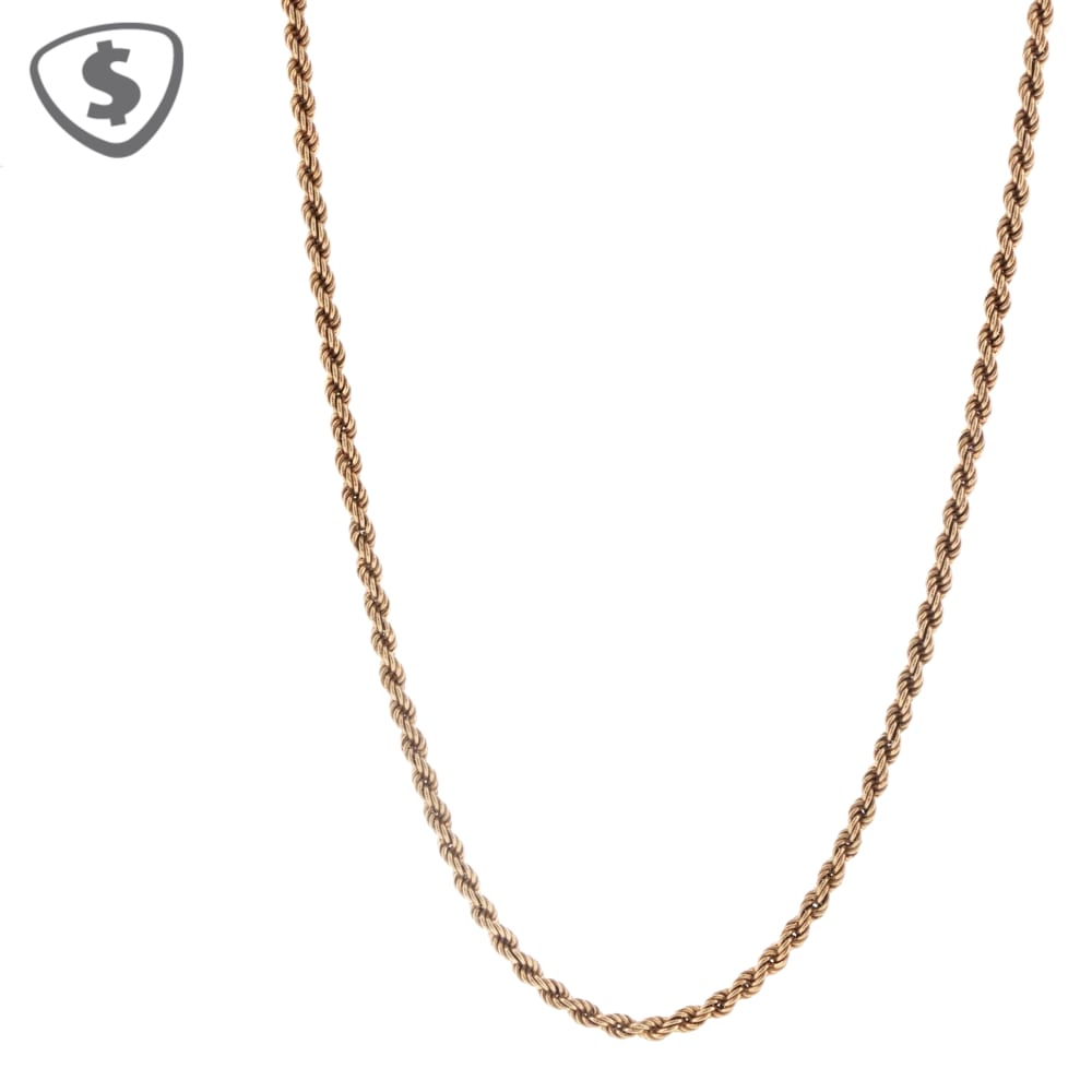 9ct Yellow Gold Twisted Rope Necklace