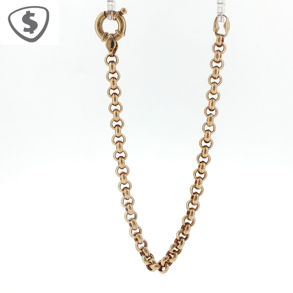 9ct Yellow Gold Belcher Link Bracelet