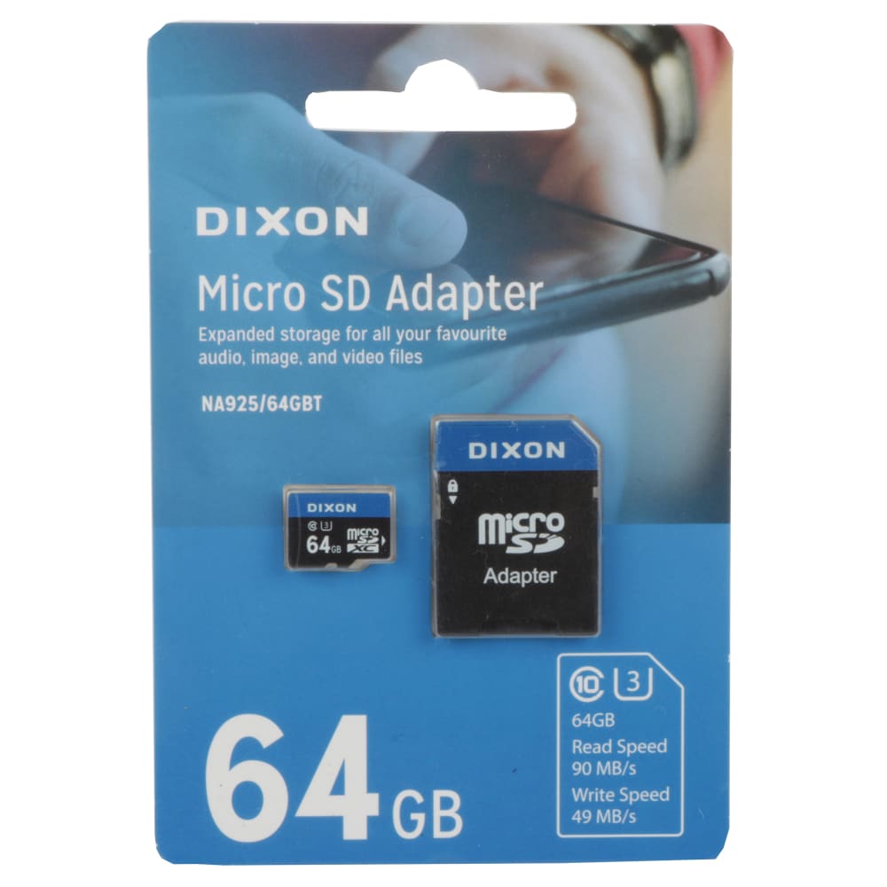 DIXON 64GB MicroSD Card with Adapter