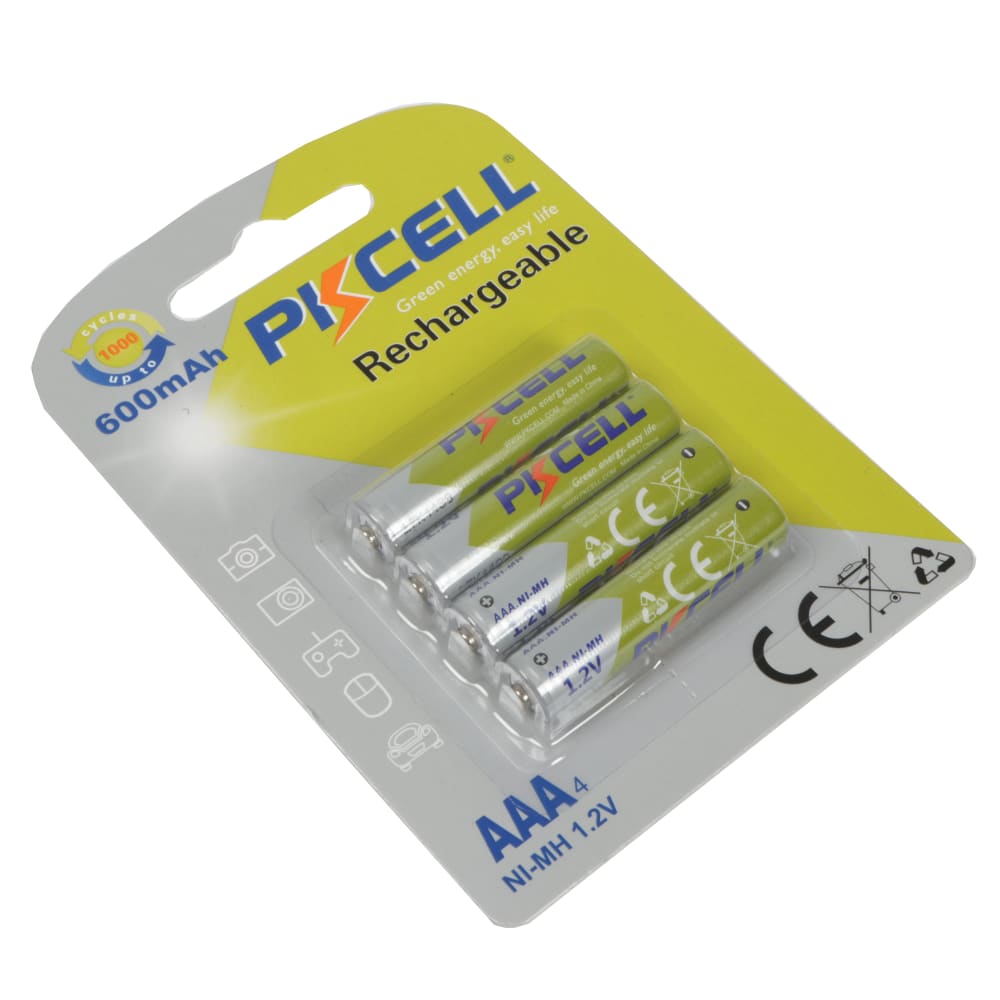 PKCELL Four-pack AAA Rechargeable Batteries