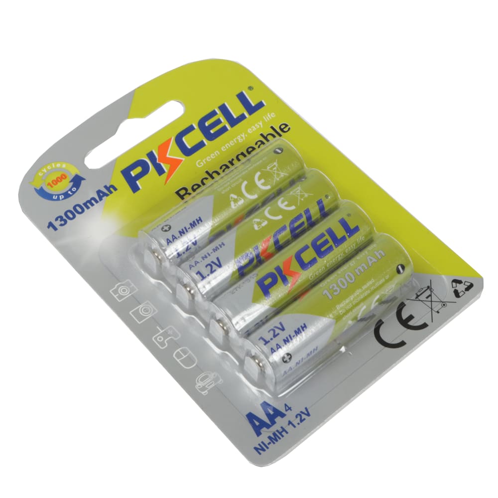 PKCELL 4-Pack AA Rechargeable Batteries