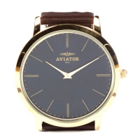Aviator Genuine Leather Analogue Watch