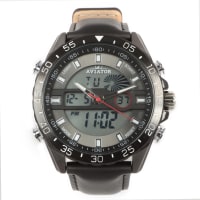 Black Bezel Watch with Red Hour Markers 