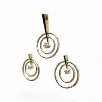 9ct Yellow Gold Matching Pendant & Earrings Set
