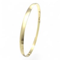 9ct Yellow Gold 4mm Slip-On Bangle 