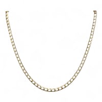 9ct Yellow Gold Square Curb Link Necklace