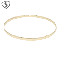 14ct Yellow Gold 4mm Slip On Bangle