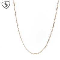 18ct Classic Yellow Gold Figaro Chain Necklace Features a Traditional Figaro Link Pattern that Creates a Distinctive Light-Catching Texture. Designed for Everyday Wear & Infinite Ways to Style.