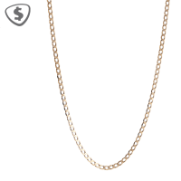9ct Yellow Gold Necklace, Featuring a Classic Curb-Link Design with Interlocking Links.