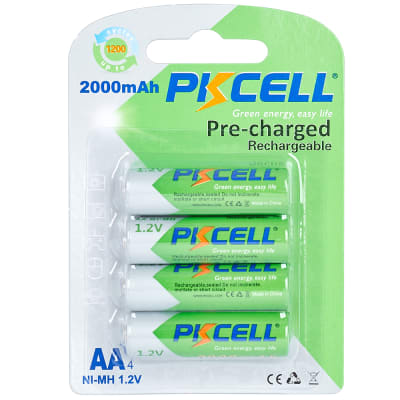 PKCELL Four-pack AA Rechargeable Batteries