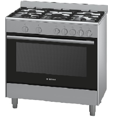 BOSCH SILVER  BLACK 90CM 4 BURNER FREESTANDING STAINLESS STEEL GAS HOB (HSG734357Z)