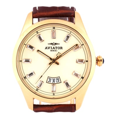 Aviator Genuine Leather Analogue Watch