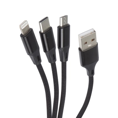 3-in-1 Tangle-Free Braided Cable