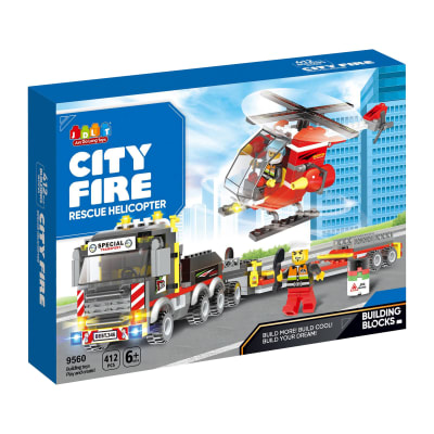 412-Piece City Fire Rescue Helicopter Block Set