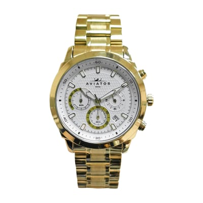 Aviator Stylish Gold Watch 