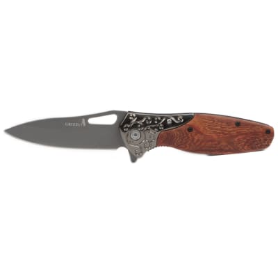 Grizzly Grey Coated Stainless Steel Folding Knife | Shop Now