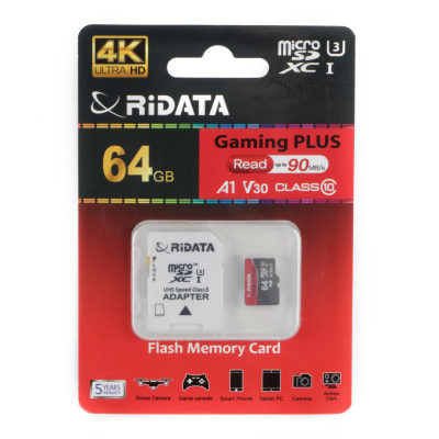 Ridata 64GB MicroSD Card with SD adapter