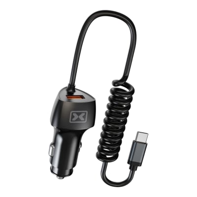 Dixon 51W Car Charger with Built-in USB-C Cable