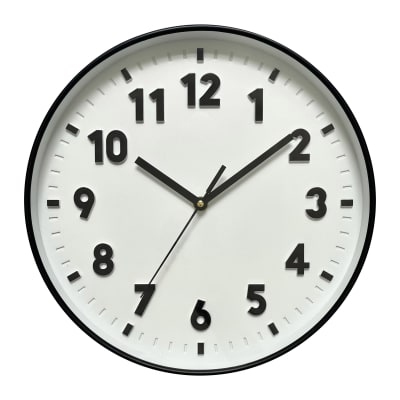 30.5cm Black Frame Wall Clock 