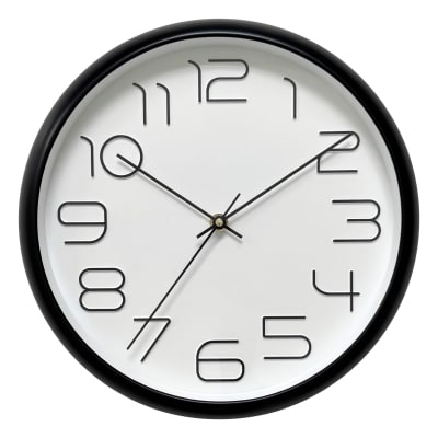 30.5cm Black Frame Wall Clock 