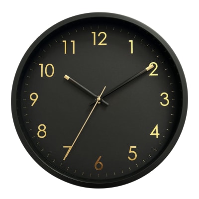 30.5cm Black Frame Wall Clock 