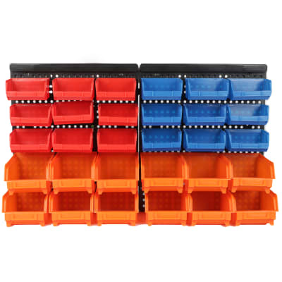 30-Bin Wall-Mounted Parts Rack Description