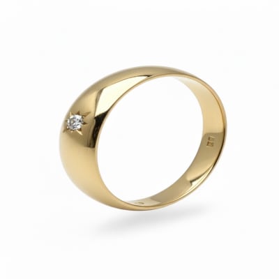 9ct Yellow Gold Starburst Diamond Ring