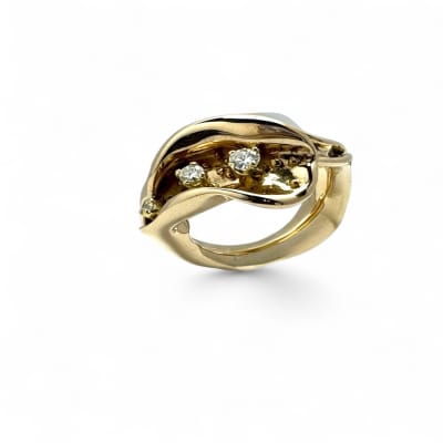 14ct Yellow Two-Tone Gold Bespoke Diamond Ring