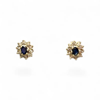 9ct Yellow Gold Sapphire Earrings