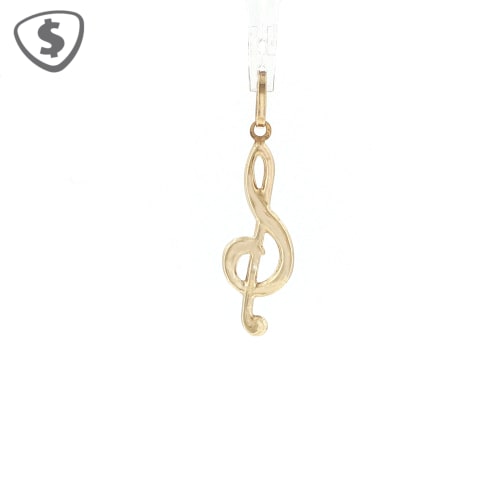 This 18ct Yellow Gold Musical Note Pendant Crafted in Polished 18ct Yellow Gold Features a Gracefully Curved Treble Clef Design. Suspended from a Classic Bail, it Offers a Refined and Understated Way to Express a Love for Music.