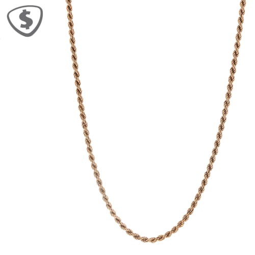 9ct Yellow Gold Classic Twisted Rope Chain Design Necklace, Versatile and Timeless for Everyday Wear.