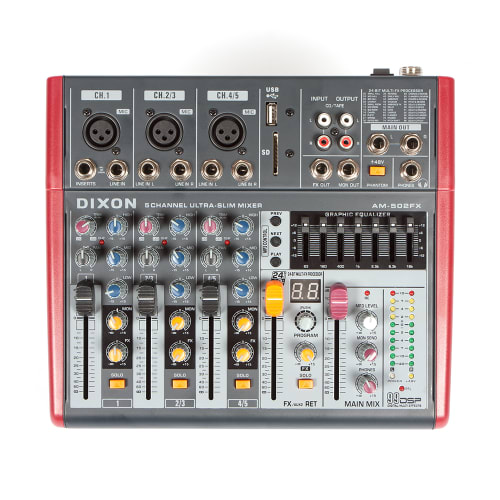 Dixon 5 Channel Ultra Slim Sound Mixer Cash Crusaders