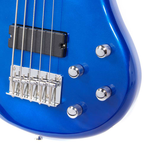 Sanchez 5String Bass Guitar Blue Cash Crusaders