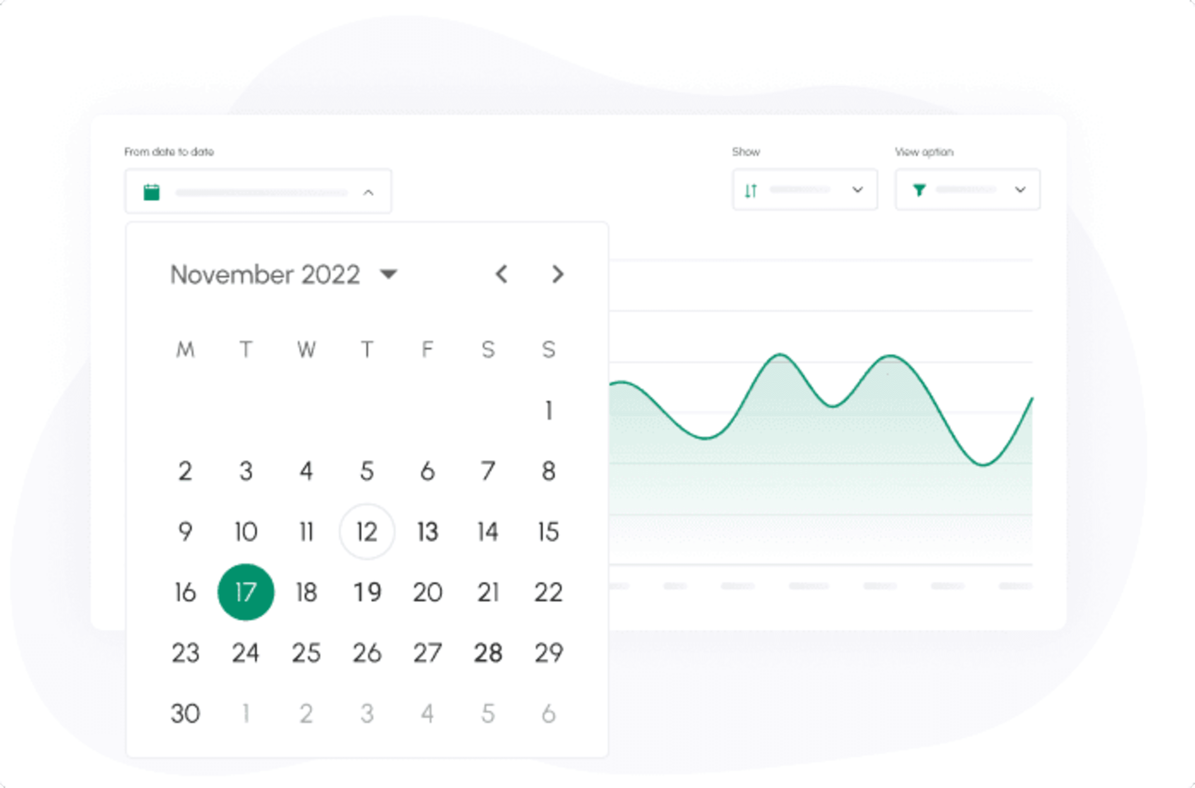 Set the period of time in which you want to view your cash flow