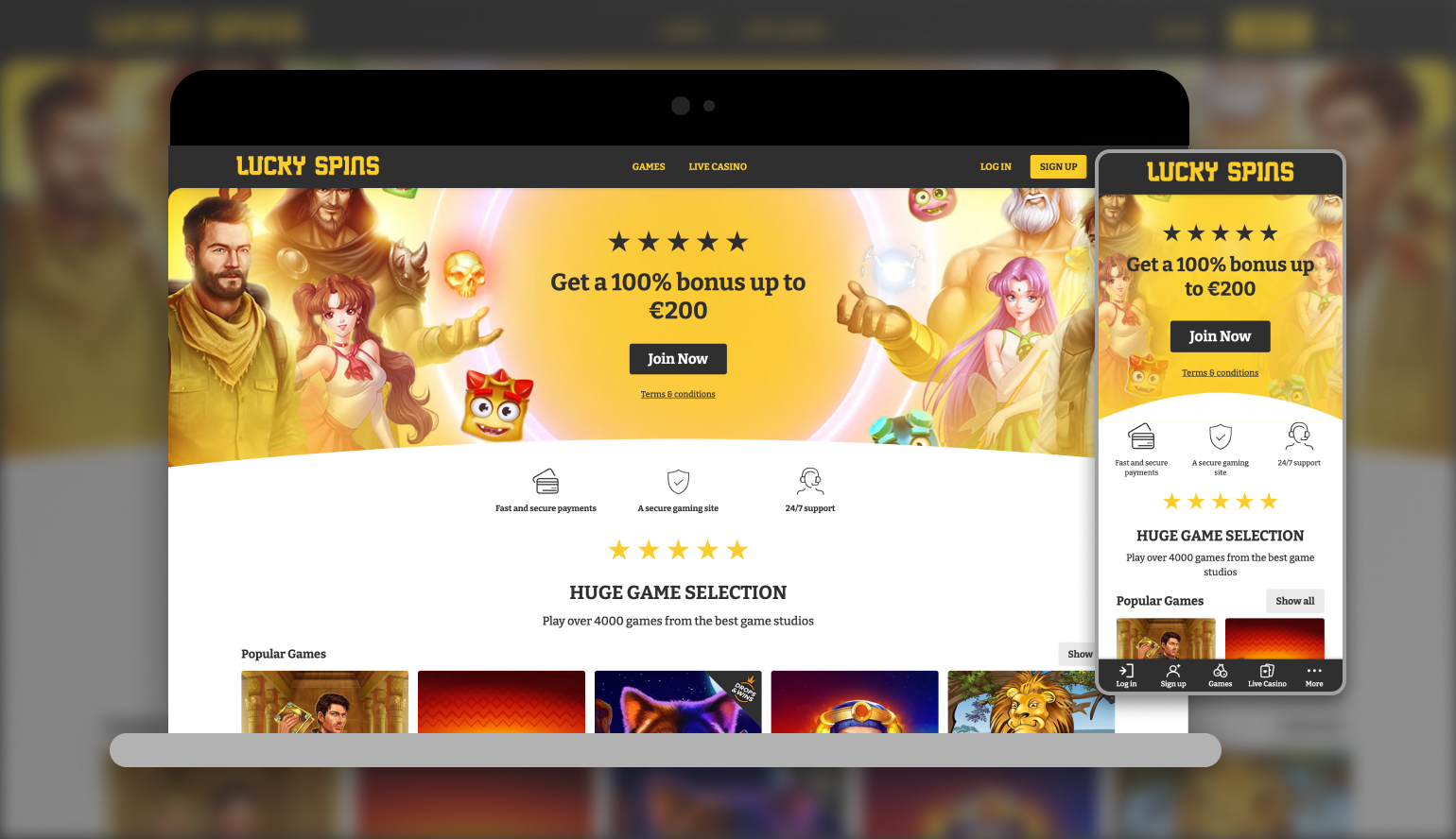 Lucky Spins on Desktop and mobile devices