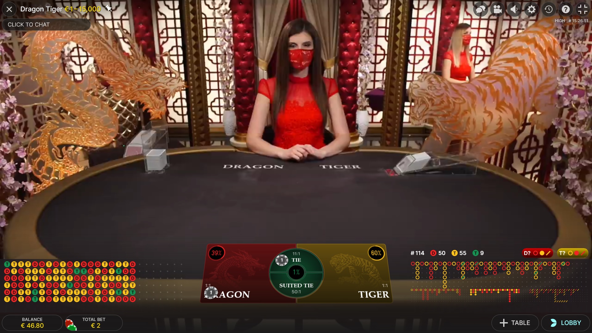 live dragon tiger casino