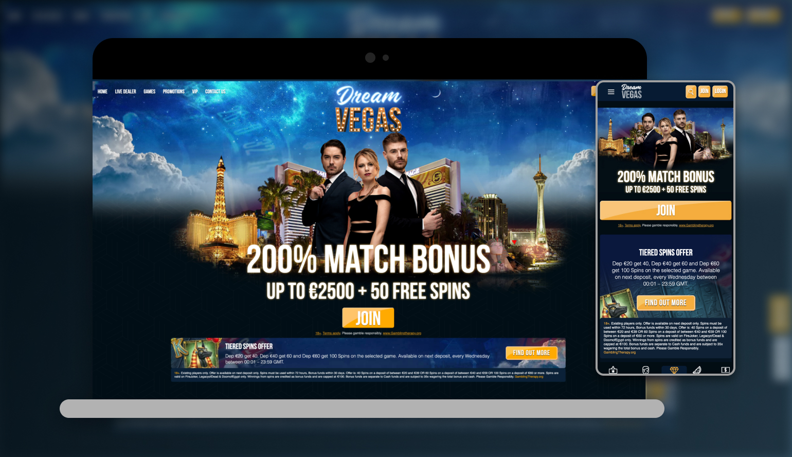 Dream Vegas on Desktop and mobile devices