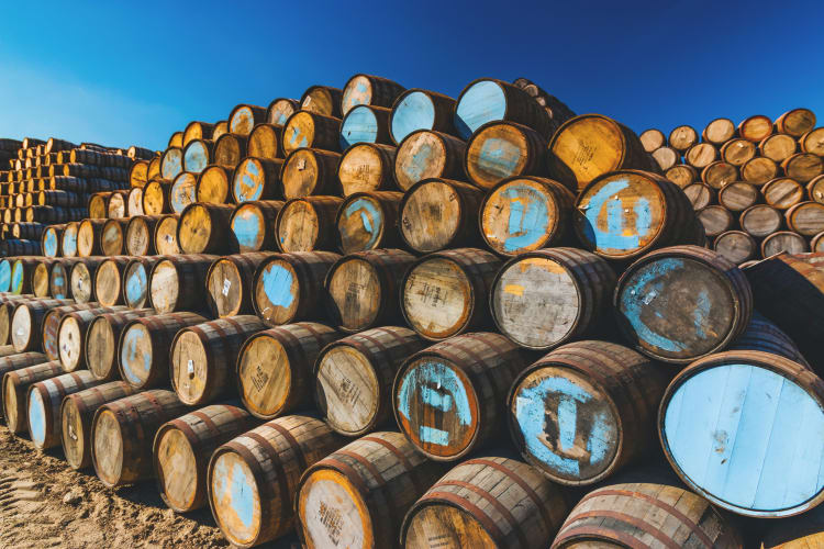 Stacked Whisky Barrels