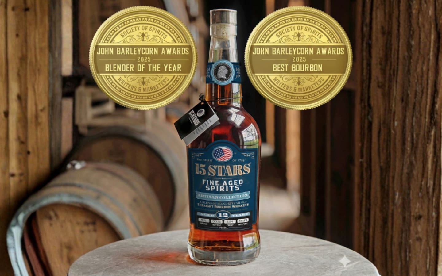 15 STARS Bourbon Takes Home Two Trophies at 2025 John Barleycorn Awards