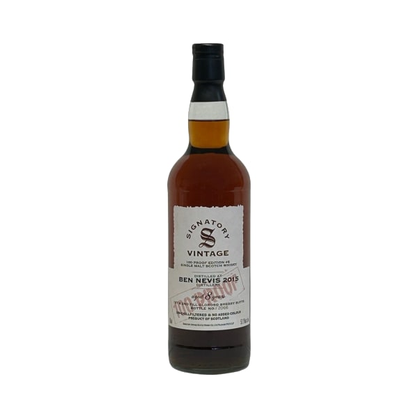 Signatory Vintage Ben Nevis 2015 8 Year Old 100 Proof Series 700ml bottle - Scotch Whisky whisky