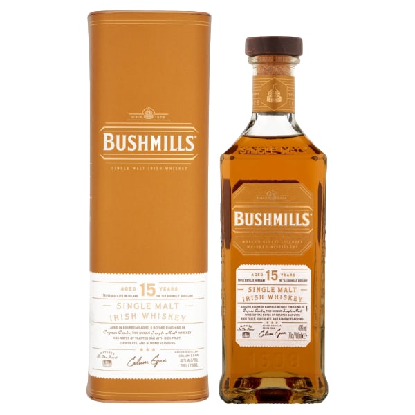 Bushmills 15 Year Old Single Malt Irish Whiskey 700ml bottle - Irish Whiskey whisky