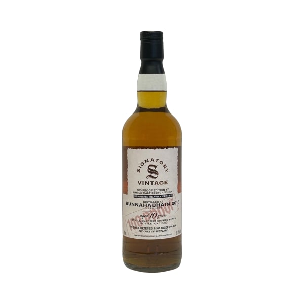 Signatory Vintage Bunnahabhain Staoisha 2013 10 Year Old 100 Proof Series 700ml bottle - Scotch Whisky whisky