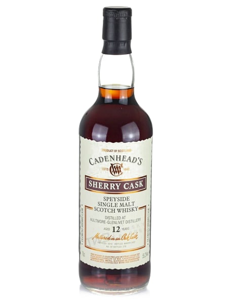Aultmore 12 Year Old 2010 Sherry Cask - (Cadenhead's) 700ml bottle - Scotch Whisky whisky