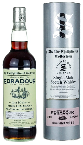 Edradour 10 Year Old 2011 (cask 252) - Un-Chillfiltered Collection (Signatory) 700ml bottle - Scotch Whisky whisky
