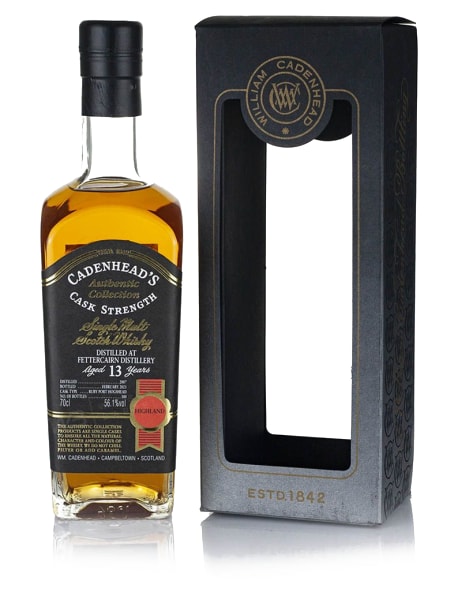 Fettercairn 13 Year Old 2007 Tasting Tour Of Scotland - (Cadenhead's) 700ml bottle - Scotch Whisky whisky