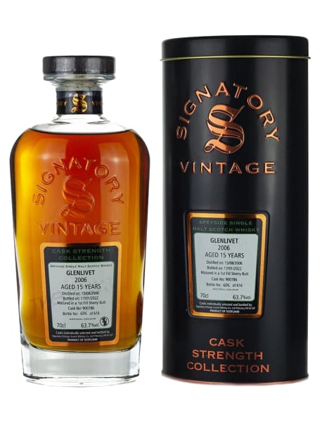 Glenlivet 15 Year Old 2006 (cask 900786) - Cask Strength Collection (Signatory) 700ml bottle - Scotch Whisky whisky